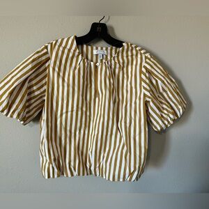 AYR Capeside Puff Sleeve Top Small Stripe